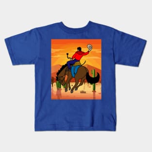 Rodeo Riding On A Horse Kids T-Shirt